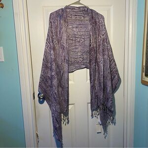Purple Paisley Shawl Scarf 2 in 1